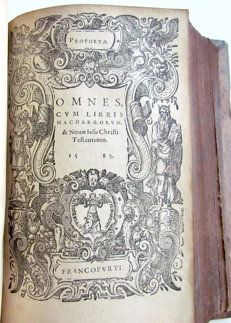 1585 BIBLE ILLUSTRATED Jost Amman & Virgil Solis BIBLIA SACRA antique PIGSKIN - 3