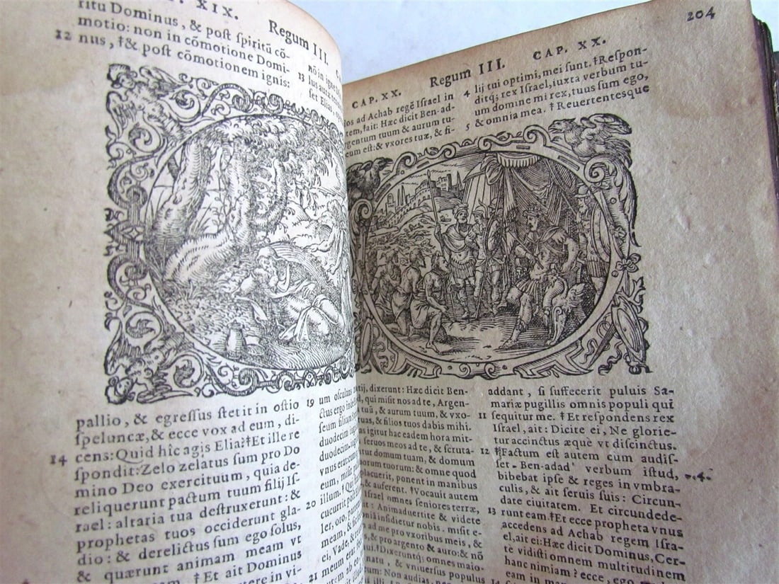 1585 BIBLE ILLUSTRATED Jost Amman & Virgil Solis BIBLIA SACRA antique PIGSKIN - 4
