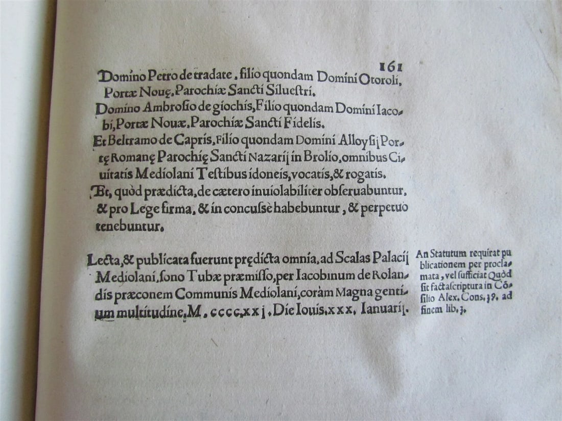 1552 MILAN HISTORY antique VELLUM BOUND FOLIO 16th CENTURY Statuti di Milano - 10