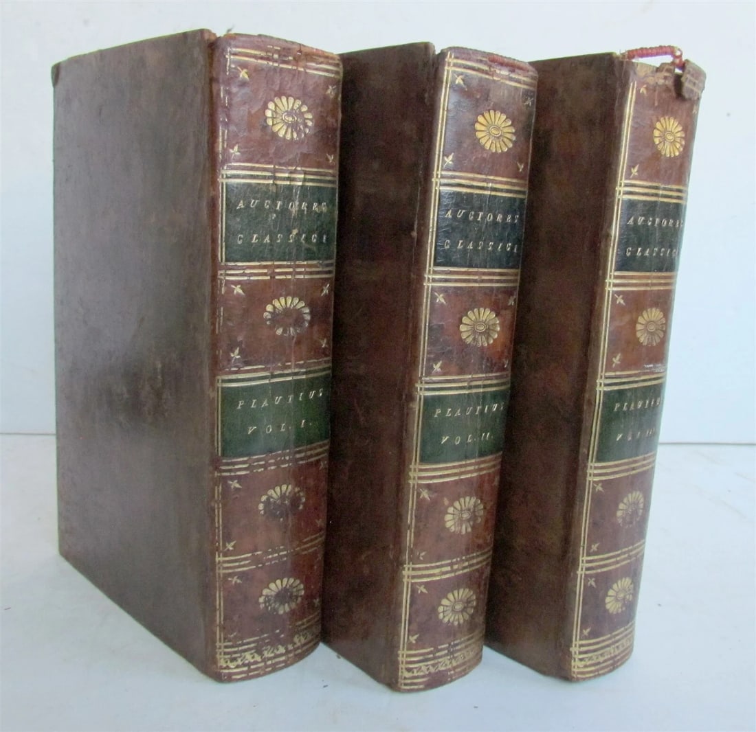 1788 M. Accii Plauti COMOEDIAE 3 VOLUMES AUTORES CLASSICI SERIES ANTIQUE (1 of 8)