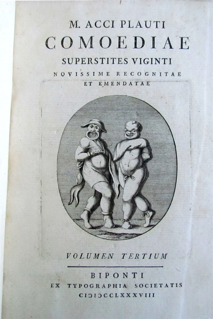 1788 M. Accii Plauti COMOEDIAE 3 VOLUMES AUTORES CLASSICI SERIES ANTIQUE - 8