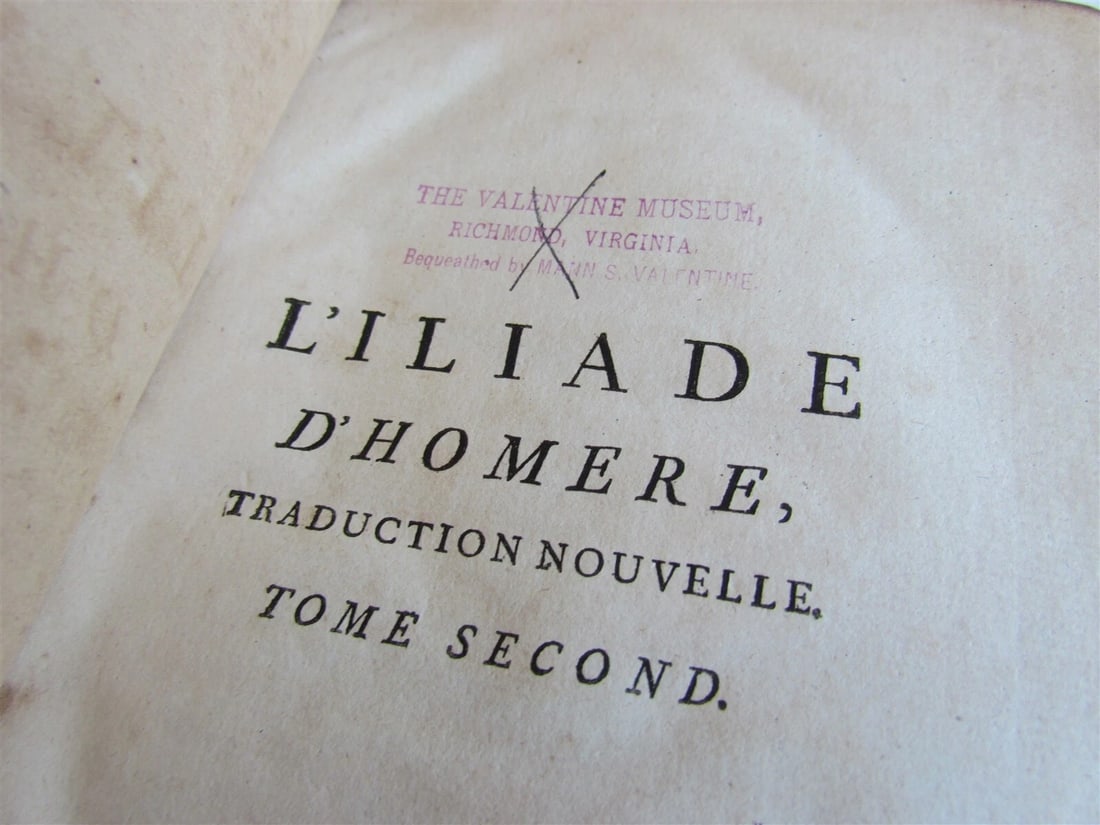 1780 ILIAD of HOMER 3 volumes antique in FRENCH L'Iliade D'Homere - 8