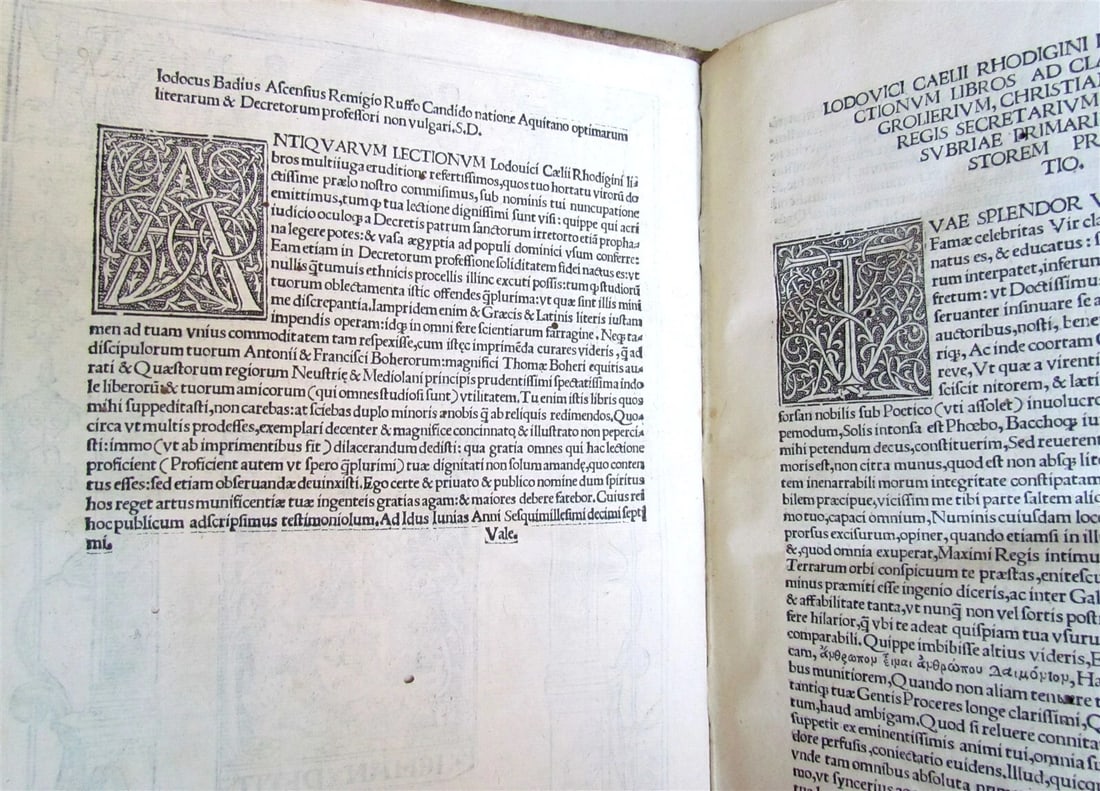 1517 ANTIQUARUM LECTIONUM COMMENTARIOS L. RICCHIERI POST-INCUNABULA antique RARE - 6