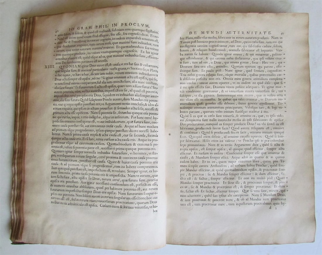 1557 PHILOSOPHY by Philoponus Joannes Grammaticus ANTIQUE FOLIO vellum bound - 6
