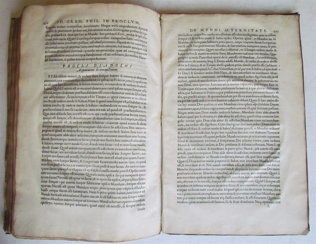 1557 PHILOSOPHY by Philoponus Joannes Grammaticus ANTIQUE FOLIO vellum bound - 9