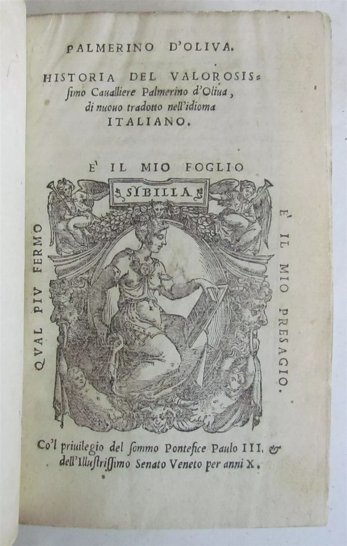 1544 D'Oliva Palmerino Historia del Valorosissimo Cavalliere ANTIQUE in ITALIAN (1 of 8)