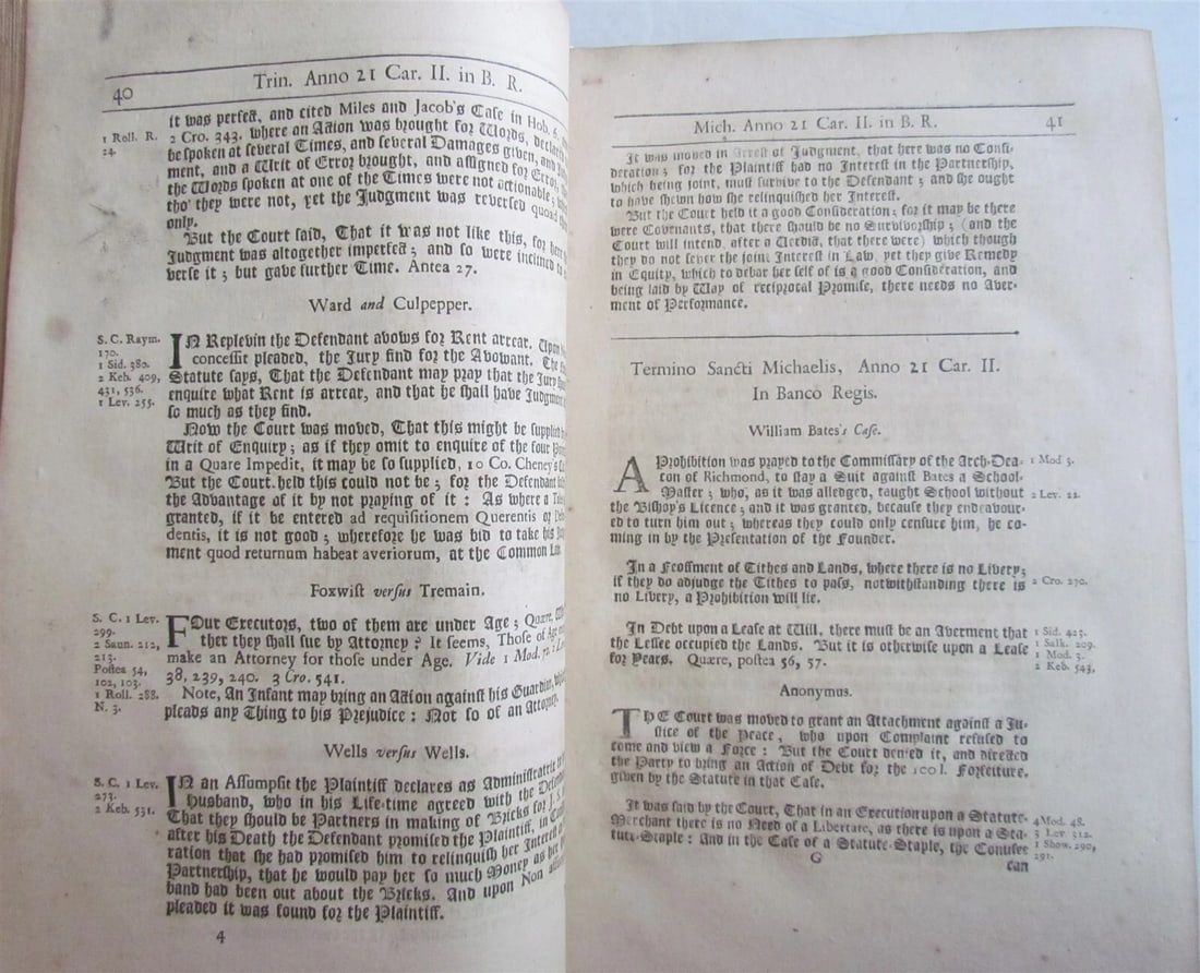 1726 LAW BOOK Reports of Sir Peyton Ventris ANTIQUE FOLIO in ENGLISH - 4
