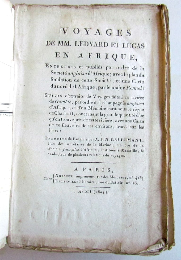 1804 TRAVELS of Ledyard & Lucas in Africa antique w/ MAPS Voyages de MM. Lédyard - 3