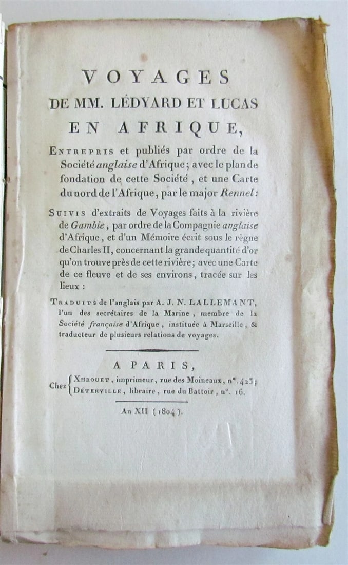 1804 TRAVELS of Ledyard & Lucas in Africa antique w/ MAPS Voyages de MM. Lédyard - 5