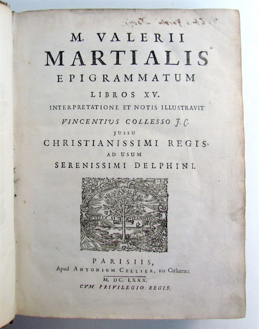1680 EPIGRAMMATUM by Valerii Martialis VELLUM BINDING antique - 4