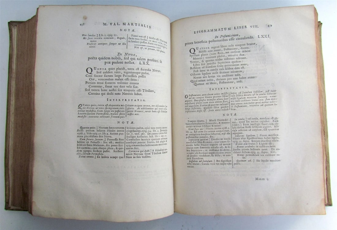 1680 EPIGRAMMATUM by Valerii Martialis VELLUM BINDING antique - 5