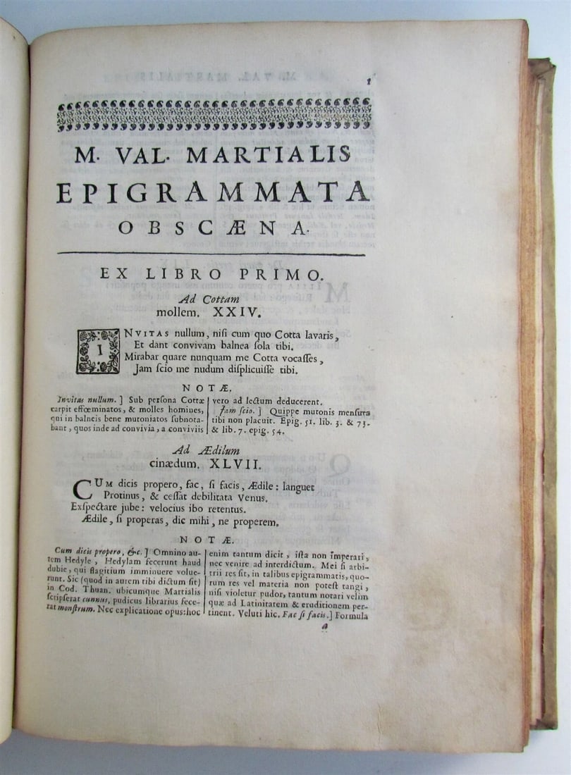 1680 EPIGRAMMATUM by Valerii Martialis VELLUM BINDING antique - 8