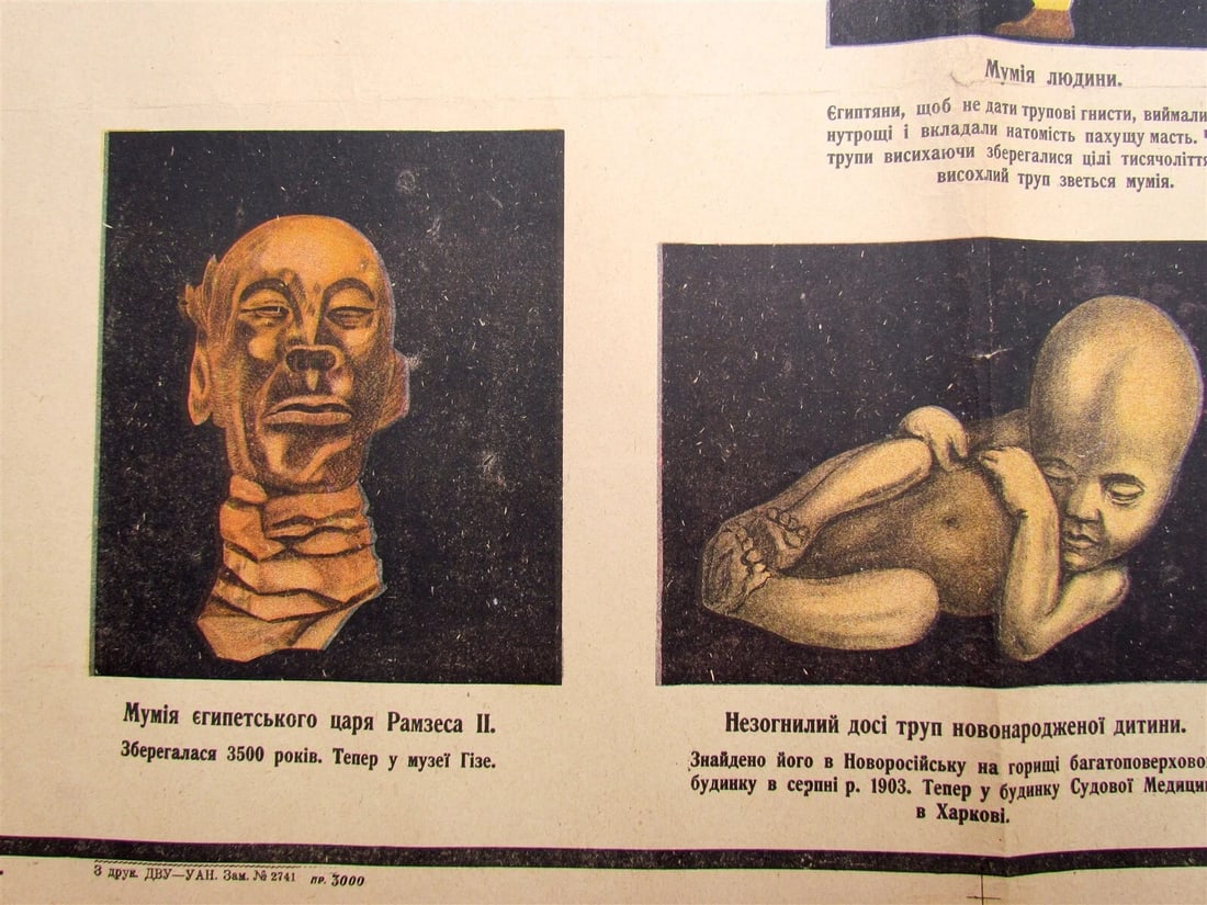 UKRAINIAN 1930s ANTI-RELIGIOUS EDUCATIONAL POSTER - 3