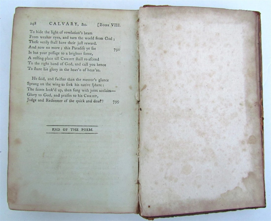 1796 CALVARY or DEATH OF CHRIST A POEM by RICHARD CUMBERLAND antique AMERICANA - 6