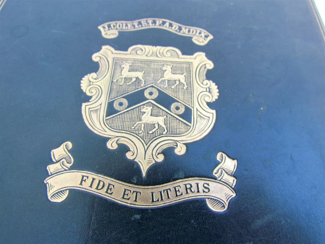 1909 LIFE of JOHN COLET FOUNDER of ST.PAUL'S SCHOOL antique DECORATIVE BINDING - 3