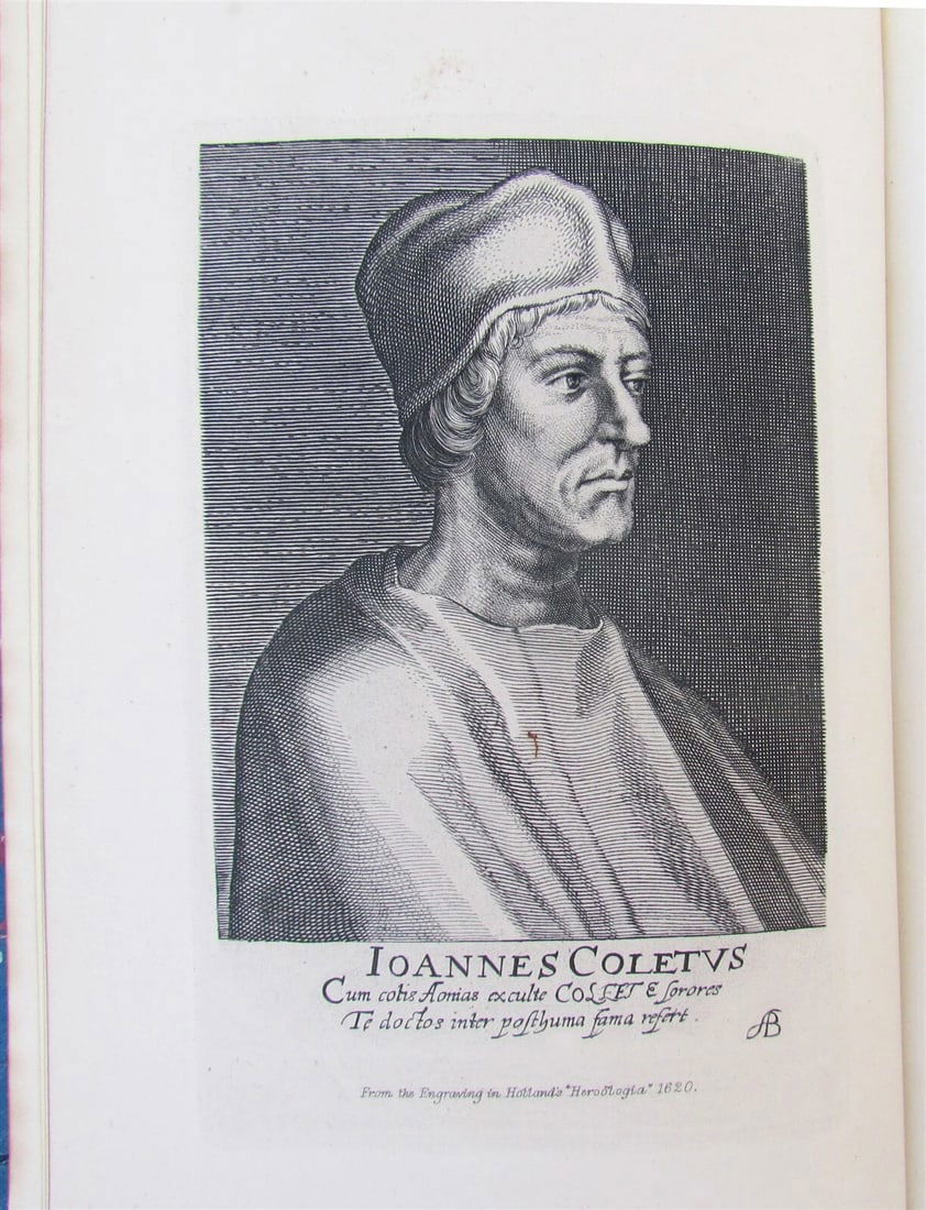 1909 LIFE of JOHN COLET FOUNDER of ST.PAUL'S SCHOOL antique DECORATIVE BINDING - 5