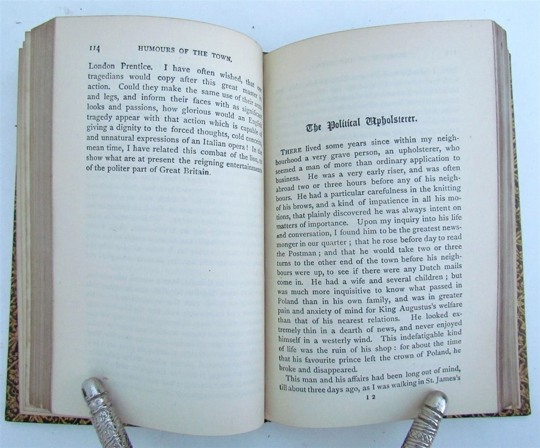 1920 ESSAYS of JOSEPH ADDISON antique DECORATIVE BINDING - 6