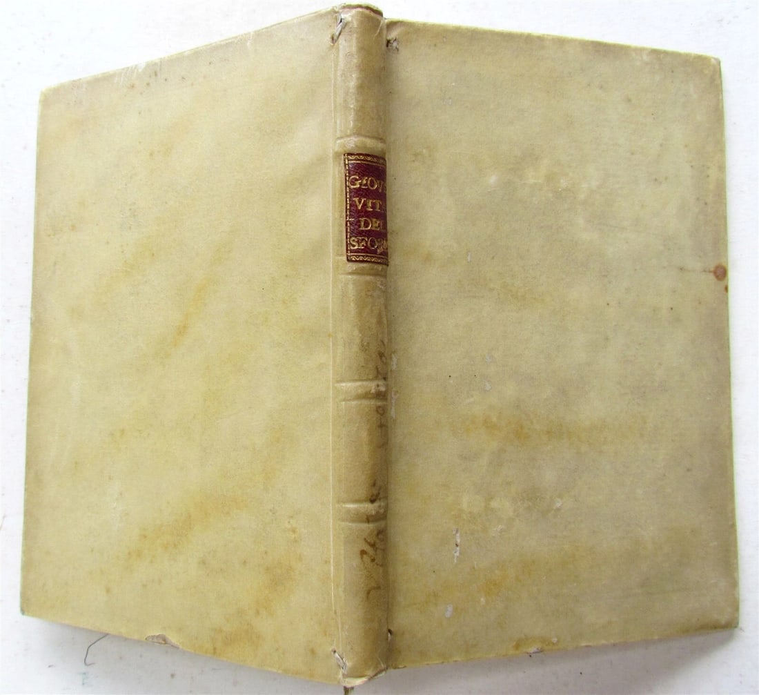 1556 LA VITA DI SFORZA Paolo Giovio antique VELLUM in Italian RARE 16th century - 2