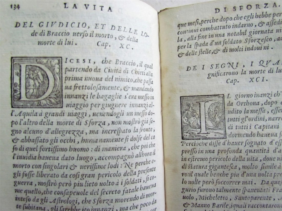 1556 LA VITA DI SFORZA Paolo Giovio antique VELLUM in Italian RARE 16th century - 5
