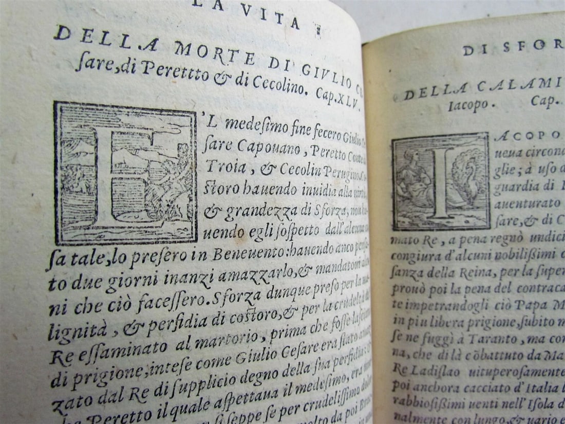 1556 LA VITA DI SFORZA Paolo Giovio antique VELLUM in Italian RARE 16th century - 9