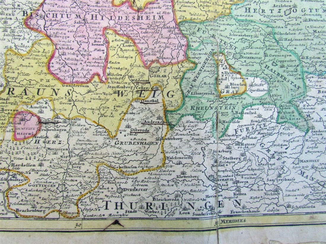 1720 antique MAP of LOWER SAXONY GERMANY 18th CENT. Circulus Saxoniae inferioris - 3