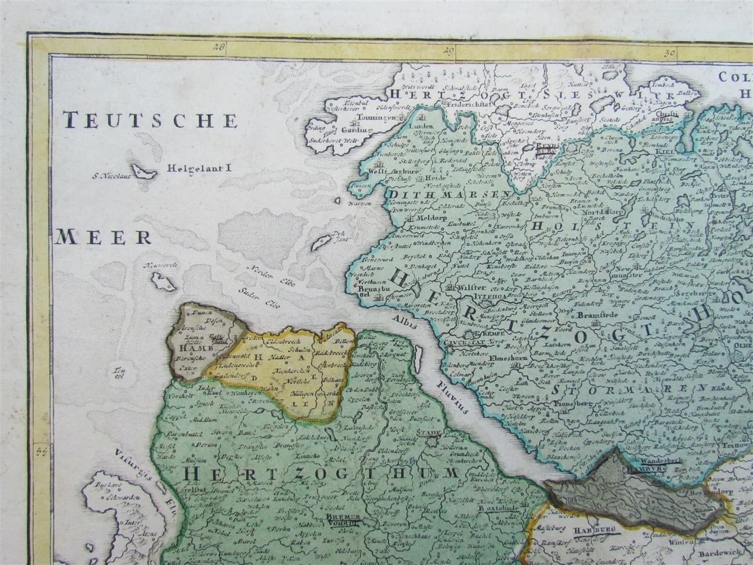1720 antique MAP of LOWER SAXONY GERMANY 18th CENT. Circulus Saxoniae inferioris - 4
