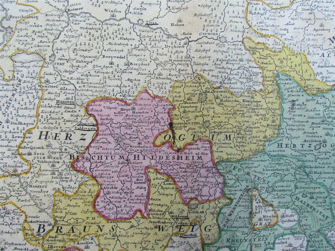 1720 antique MAP of LOWER SAXONY GERMANY 18th CENT. Circulus Saxoniae inferioris - 7