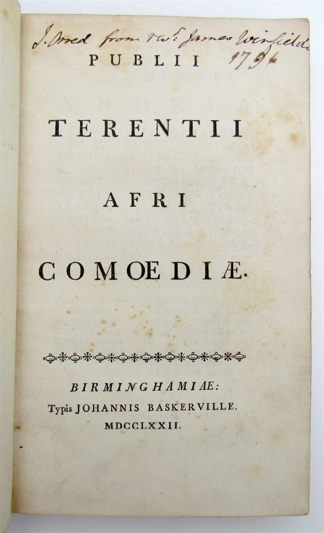 1772 TERENCE COMEDIES POETRY antique Publius Terentius Afer - 3