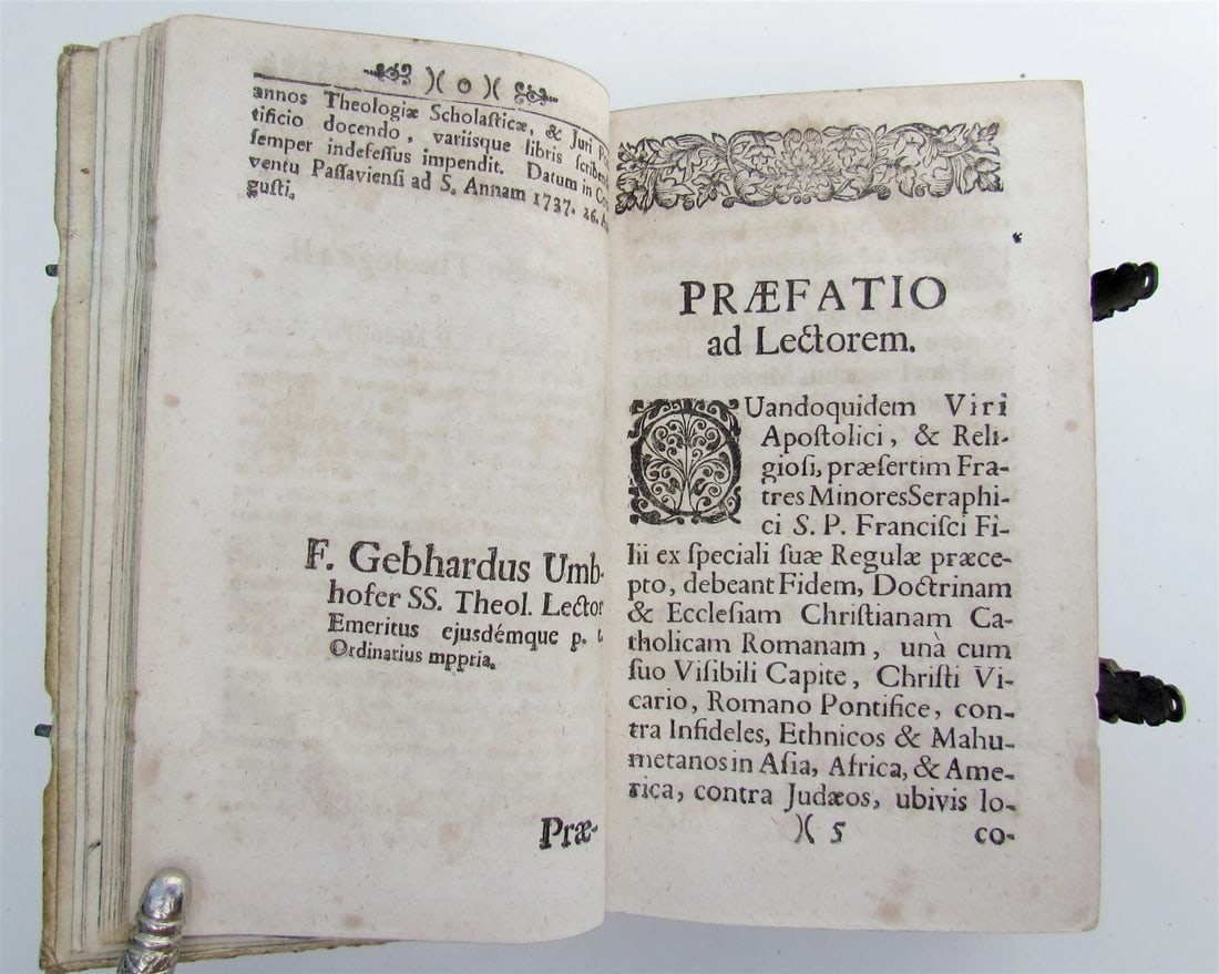 1738 COLUMNA et FIRMAMENTUM VERITATIS antique PIGSKIN BOUND in LATIN - 9