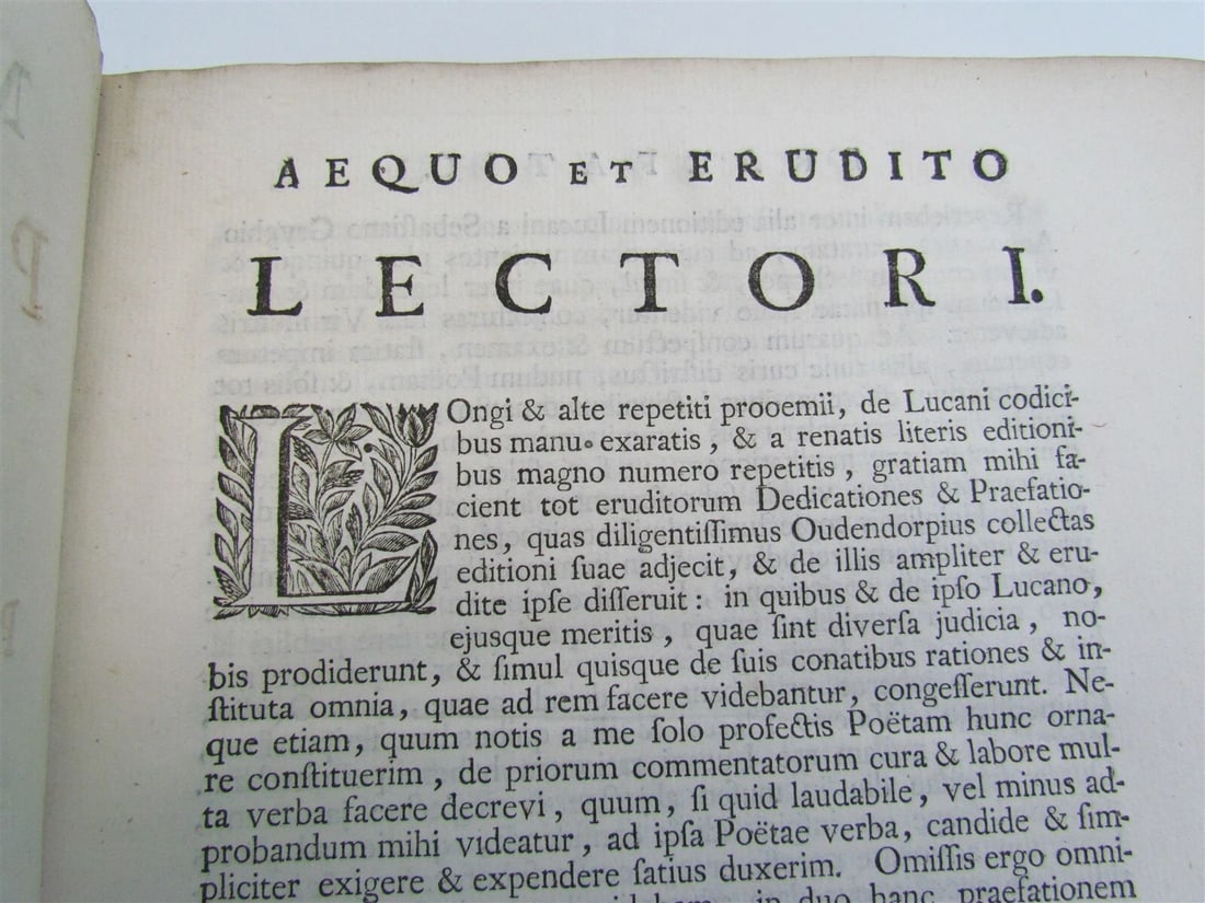 1740 PHARSALIA by LUCAN ARMORIAL VELLUM BINDING antique De Bello Civili - 4