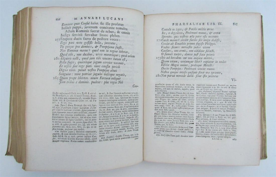 1740 PHARSALIA by LUCAN ARMORIAL VELLUM BINDING antique De Bello Civili - 7