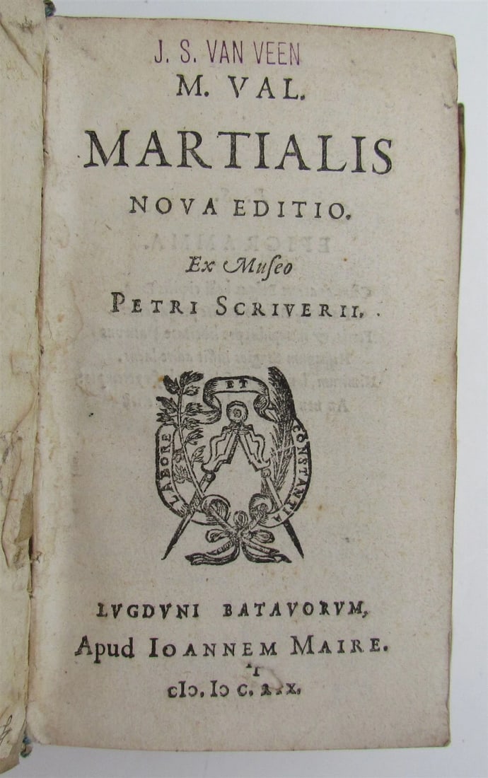 1618 MARTIALIS EPIGRAMMATION ROMAN LIFE VELLUM BOUND ANTIQUE - 2