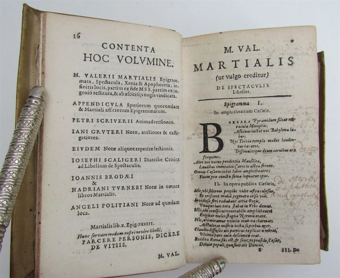1618 MARTIALIS EPIGRAMMATION ROMAN LIFE VELLUM BOUND ANTIQUE - 4