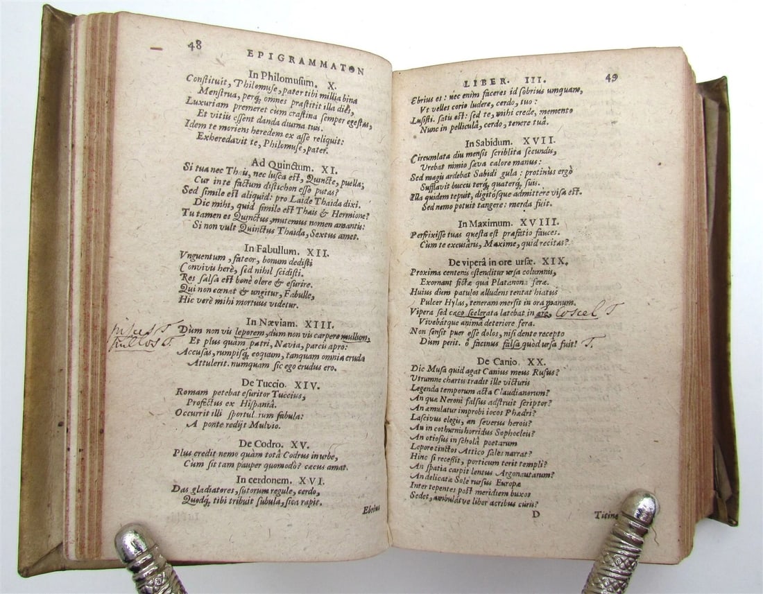 1618 MARTIALIS EPIGRAMMATION ROMAN LIFE VELLUM BOUND ANTIQUE - 5