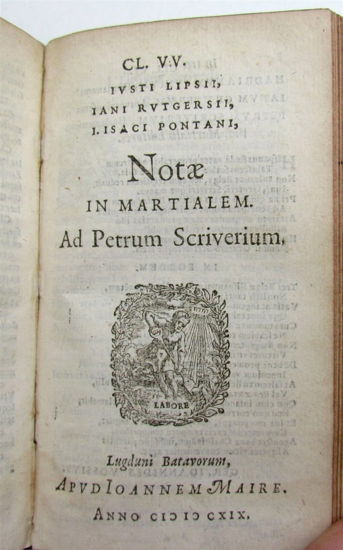 1618 MARTIALIS EPIGRAMMATION ROMAN LIFE VELLUM BOUND ANTIQUE - 6