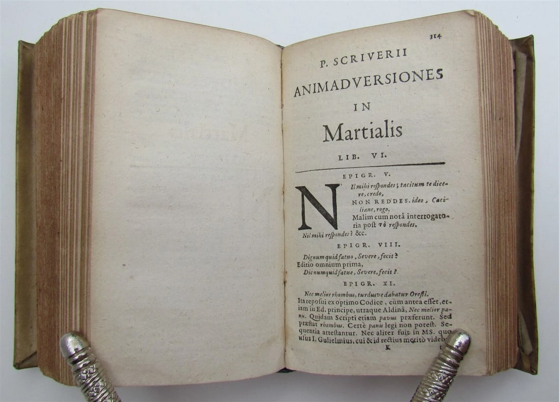 1618 MARTIALIS EPIGRAMMATION ROMAN LIFE VELLUM BOUND ANTIQUE - 7