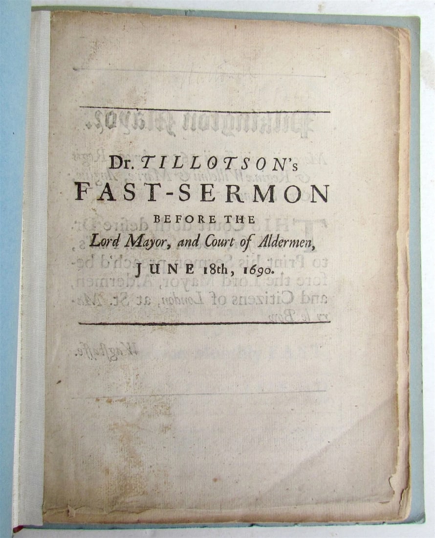 1690 Dr. TILLOTSON's FAST SERMON before LORD MAYOR antique in ENGLISH - 2