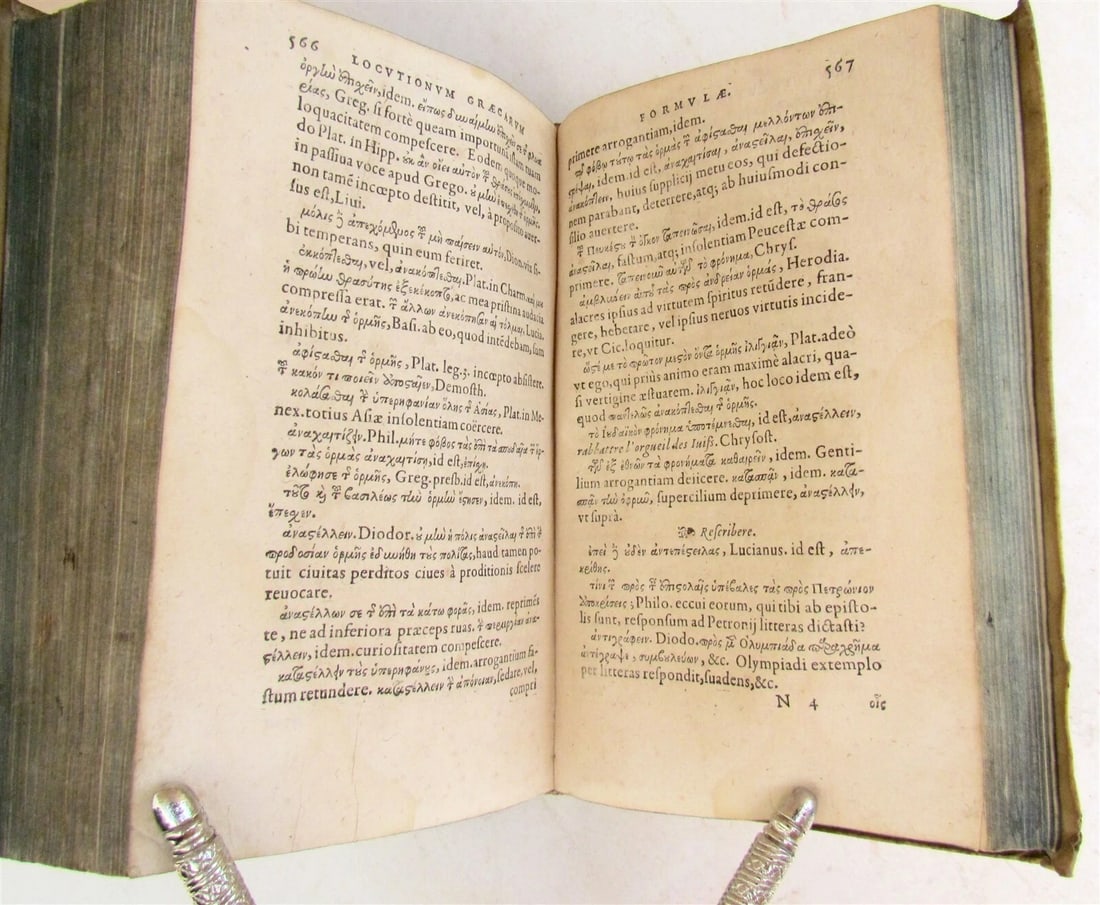 1588 Alphabetical dictionary of Greek idioms antique LOCUTIONUM GRAECARUM vellum - 5