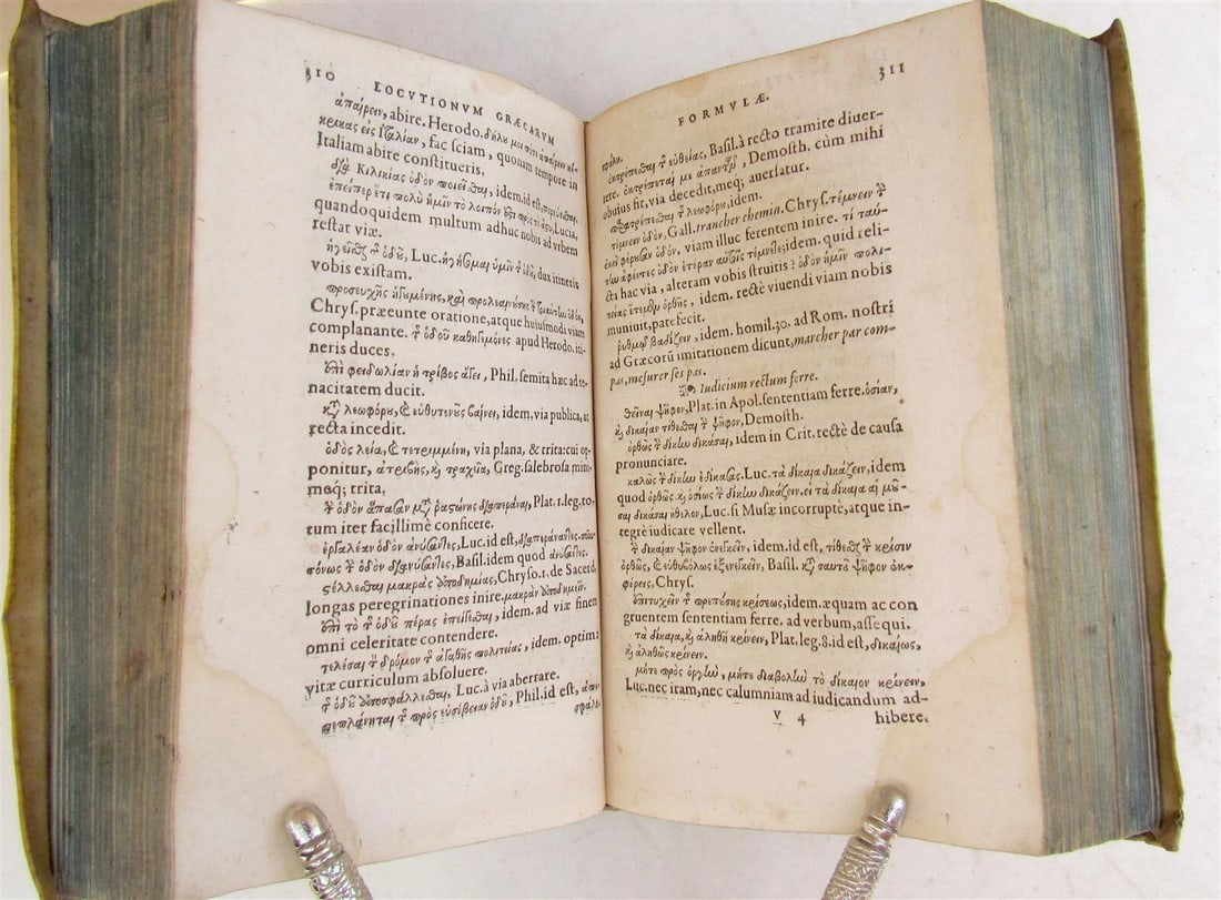 1588 Alphabetical dictionary of Greek idioms antique LOCUTIONUM GRAECARUM vellum - 6