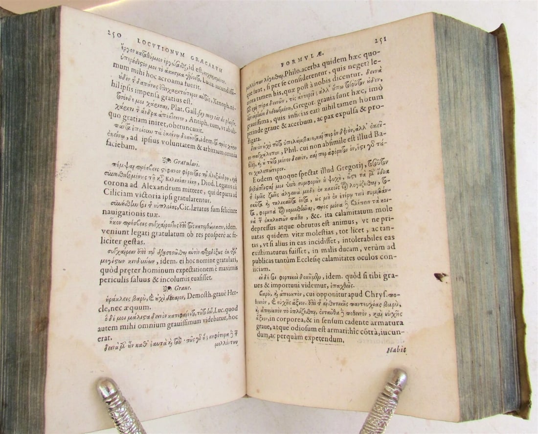1588 Alphabetical dictionary of Greek idioms antique LOCUTIONUM GRAECARUM vellum - 7