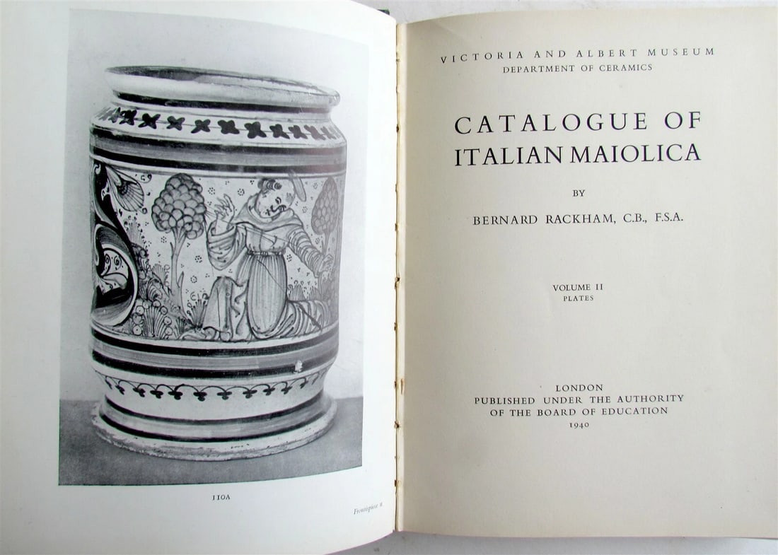 1940 CATALOG of ITALIAN MAJOLICA by RICHARD RACKHAM Vol. II PLATES illustrated - 2