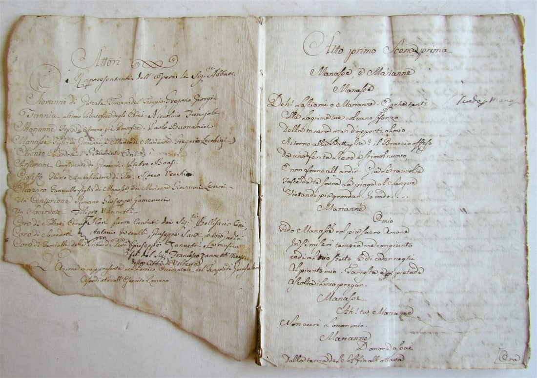 1760 MANUSCRIPT OPERA Giovanni Di Giscala Tiranno Del Tempio Di Gerusalemme - 3