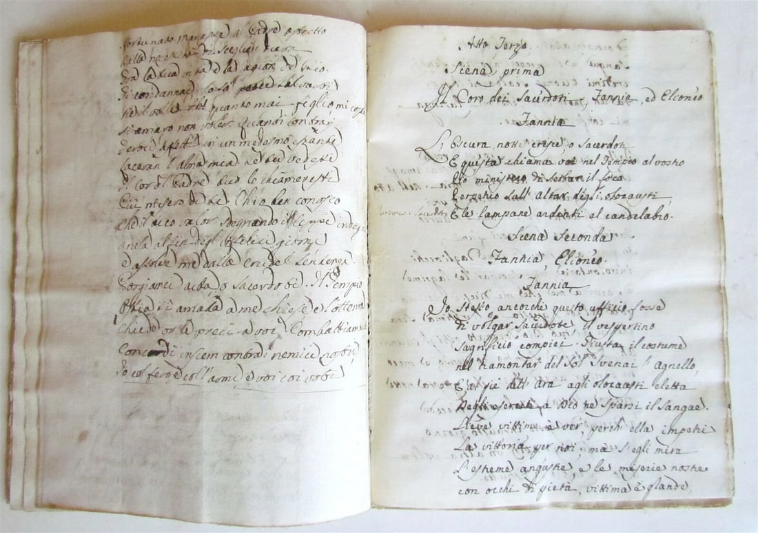 1760 MANUSCRIPT OPERA Giovanni Di Giscala Tiranno Del Tempio Di Gerusalemme - 5