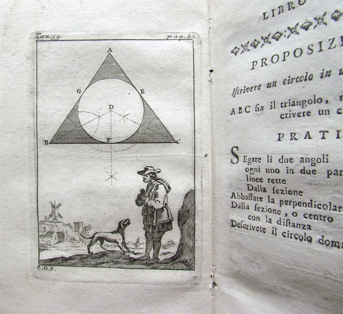 1781 GEOMETRY antique ILLUSTRATED Pratica di Geometria in carta e in campo - 11