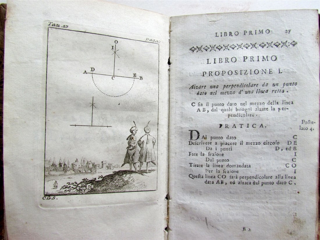 1781 GEOMETRY antique ILLUSTRATED Pratica di Geometria in carta e in campo - 4