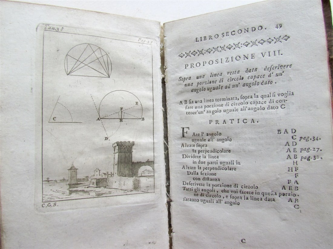 1781 GEOMETRY antique ILLUSTRATED Pratica di Geometria in carta e in campo - 6
