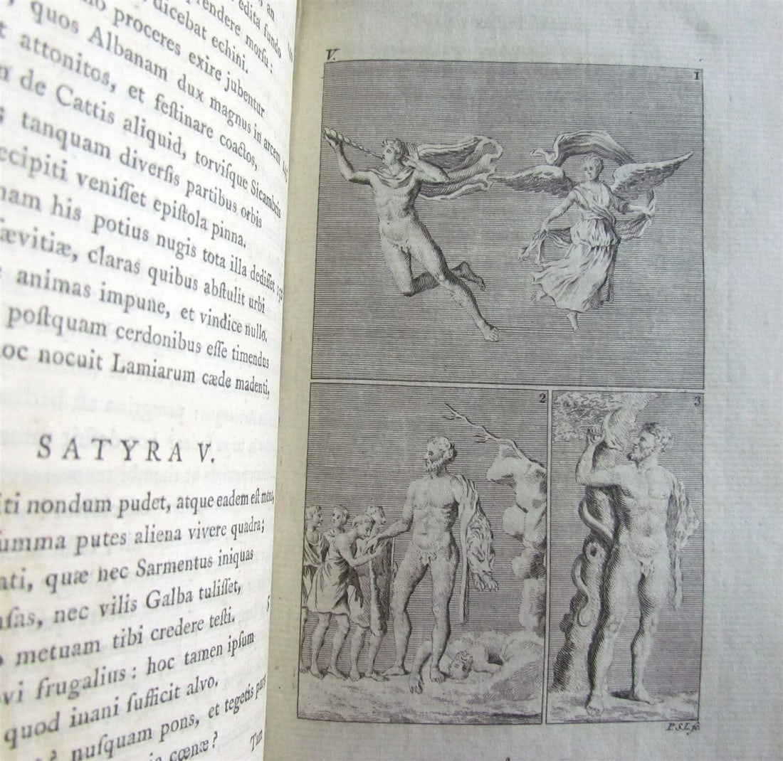 1763 ROMAN POETRY SATYRAE Juvenal & Persius Flaccus VELLUM antique ILLUSTRATED - 6