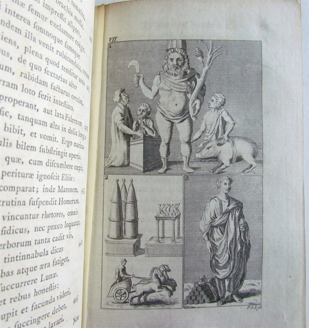 1763 ROMAN POETRY SATYRAE Juvenal & Persius Flaccus VELLUM antique ILLUSTRATED - 8