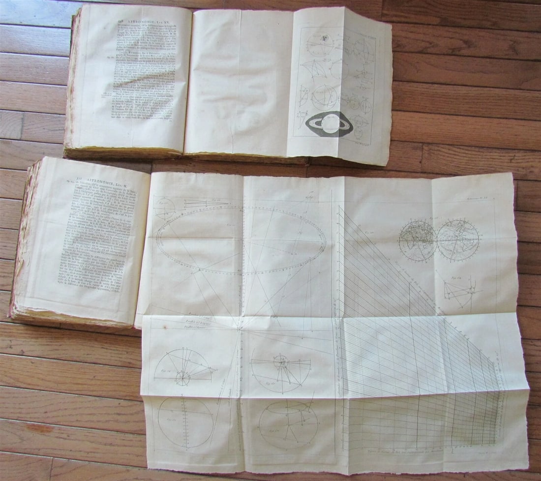 1771 ASTRONOMY 3 volumes FULLY ILLUSTRATED by J.J. de La Lande in FRENCH ANTIQUE - 3