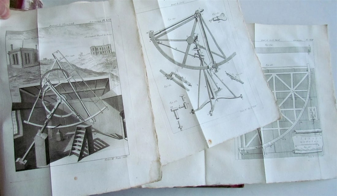 1771 ASTRONOMY 3 volumes FULLY ILLUSTRATED by J.J. de La Lande in FRENCH ANTIQUE - 8